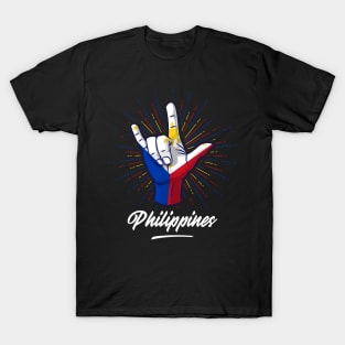 I Love You Philippines Hand Gesture Cute Gift Women Men T-Shirt